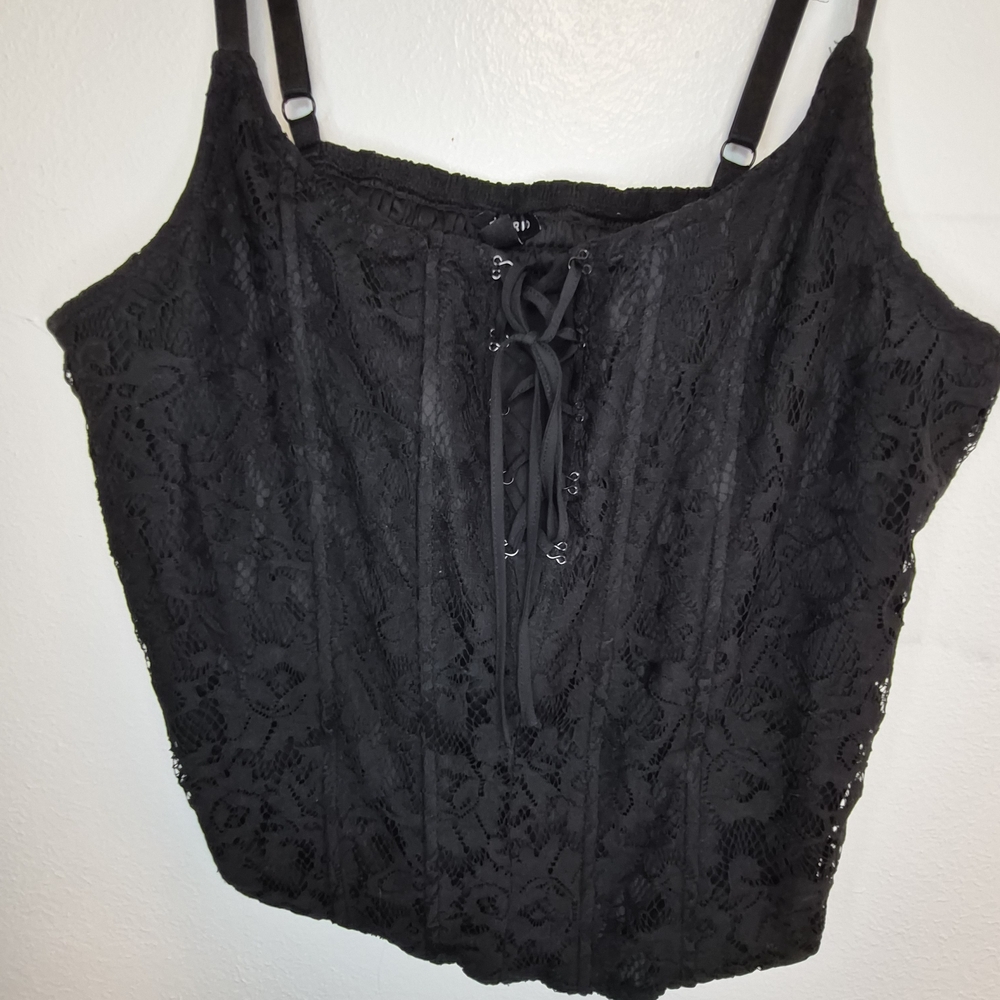 Torrid Black Lace Camisole Top Corset Top